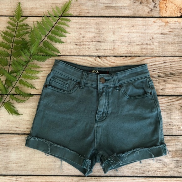 Urban Outfitters Pants - UO | BDG Teal Cuffed High Waisted Denim Shorts